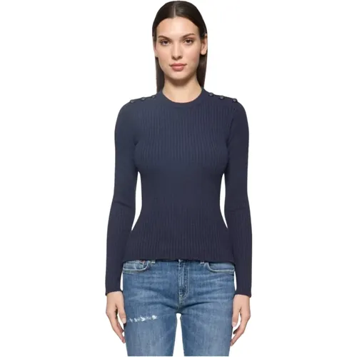 Gerippter Stretch-Viskose-Pullover , Damen, Größe: M - Dondup - Modalova