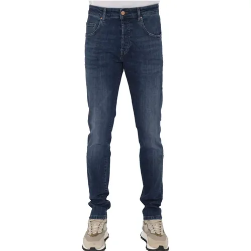Slim-Fit Midblue Jeans for Men , male, Sizes: W34, W35, W40, W32, W33 - Don The Fuller - Modalova
