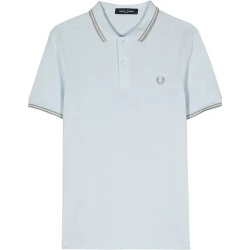 Twin Tipped Shirt Light Ice Grey , Herren, Größe: M - Fred Perry - Modalova