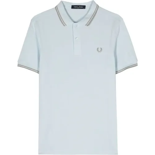 Twin Tipped Shirt Light Ice Grey , male, Sizes: M, L, XL - Fred Perry - Modalova
