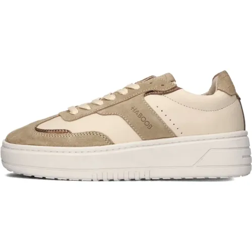 Leder Low-Top Sneakers , Damen, Größe: 41 EU - Haboob - Modalova