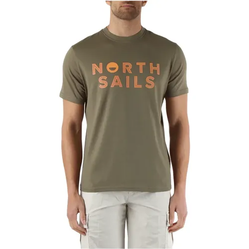 Baumwoll Logo T-shirt , Herren, Größe: M - North Sails - Modalova