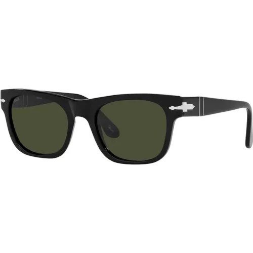 Schwarz/Grüne Sonnenbrille , unisex, Größe: 52 MM - Persol - Modalova