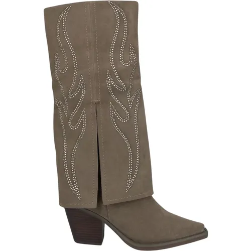 Pointed Toe Leather Boots , female, Sizes: 5 UK, 6 UK, 4 UK, 3 UK - Alma en Pena - Modalova