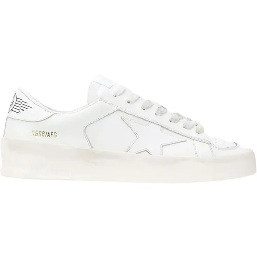 Weiße Leder Sneakers Runde Spitze , Damen, Größe: 37 EU - Golden Goose - Modalova