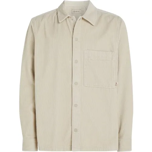 Corduroy Overshirt Grey , male, Sizes: S, M, XL, L - Calvin Klein - Modalova