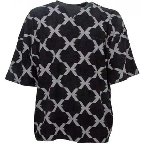 Schwarzes Baumwoll-T-Shirt mit Logo - John Richmond - Modalova