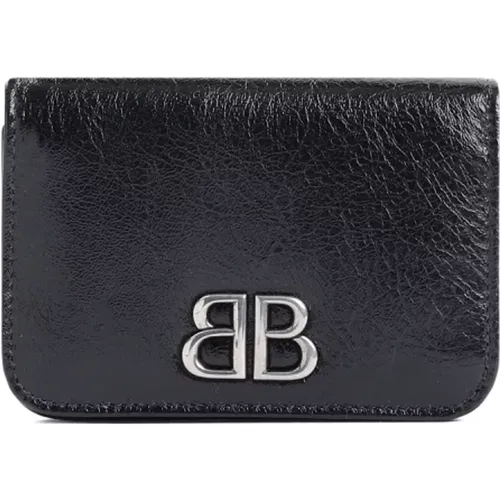 Leather Credit Card Case , female, Sizes: ONE SIZE - Balenciaga - Modalova