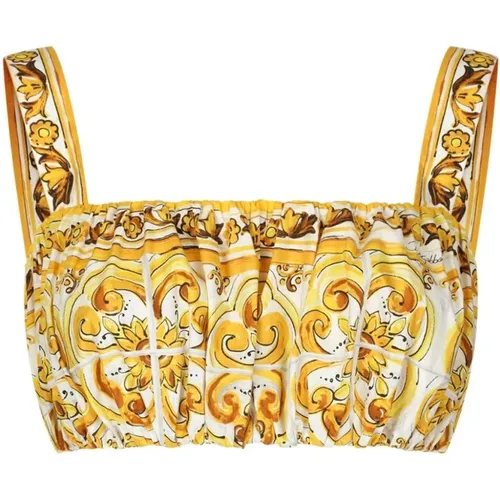 Majolika Print Gelbes Top - Dolce & Gabbana - Modalova