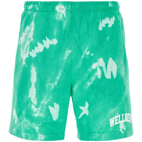 Sportliche Grüne Bermuda-Shorts aus Baumwolle , Herren, Größe: M - Sporty & Rich - Modalova