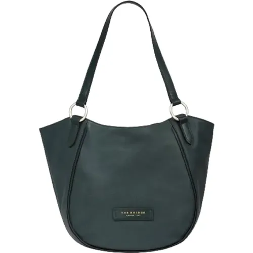 Leather Handbag with Zipper , female, Sizes: ONE SIZE - The Bridge - Modalova
