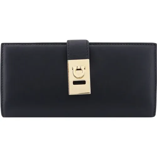 Leather Wallet with Multiple Compartments , female, Sizes: ONE SIZE - Salvatore Ferragamo - Modalova
