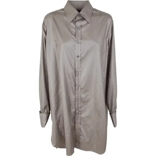 Elevate Your Wardrobe with 741 Grey Long-Sleeved Shirt , female, Sizes: S - Maison Margiela - Modalova