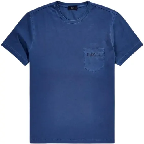 Men`s Clothing T-Shirts Polos Blu Ss23 , male, Sizes: 3XL - Fay - Modalova