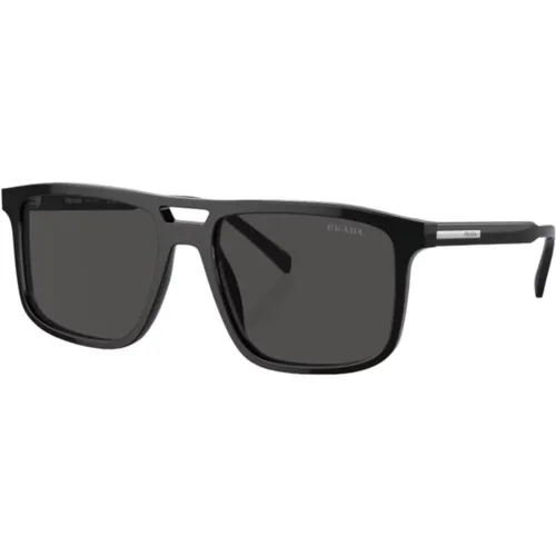 Stilvolle Sonnenbrille in Schwarz und Grau - Prada - Modalova