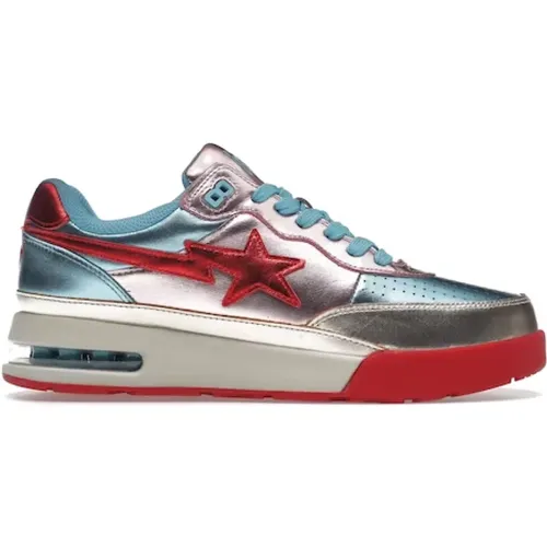 Bold Low-Top Sneakers in Pink and Soft Blue , male, Sizes: 8 1/2 UK - A Bathing APE - Modalova