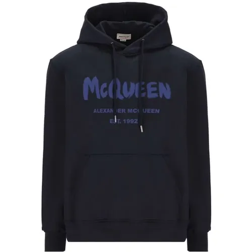 Logo Hoodie Sweatshirt mit Kordelzug , Herren, Größe: M - alexander mcqueen - Modalova