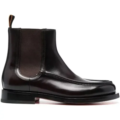 Italian Leather Ankle Boots , male, Sizes: 8 1/2 UK, 6 UK, 10 1/2 UK, 7 1/2 UK, 6 1/2 UK, 11 UK, 7 UK - Santoni - Modalova