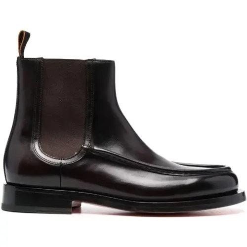 Italian Leather Ankle Boots , male, Sizes: 8 1/2 UK, 7 1/2 UK, 6 1/2 UK, 11 UK - Santoni - Modalova