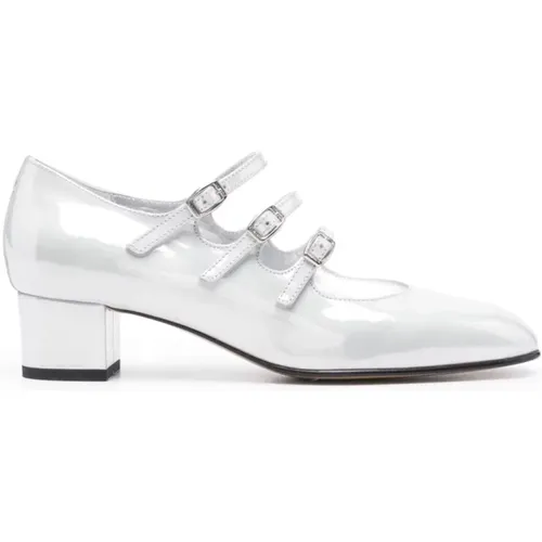 Silver Leather Pumps with Adjustable Straps , female, Sizes: 6 UK, 4 UK, 4 1/2 UK, 5 UK - Carel - Modalova