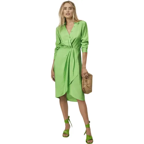 Grünes Flare Wrap Midi Kleid - Dante 6 - Modalova