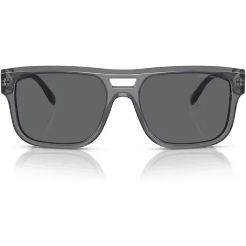 Transparente Graue Rechteckige Sonnenbrille , Herren, Größe: 57 MM - Emporio Armani - Modalova