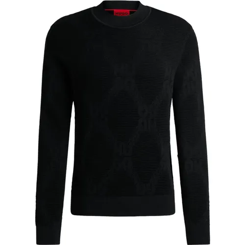 Strickpullover mit Kettenmotiv , Herren, Größe: 2XL - Hugo Boss - Modalova