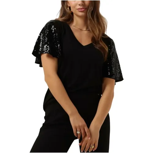 Sequin Tee Tops für Damen , Damen, Größe: XS - MOS MOSH - Modalova