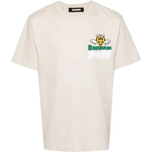 Baumwoll-T-Shirt mit Logo-Print,Grafikdruck Kurzarm-Tops,T-Shirt mit Logo-Print aus Baumwolle,T-Shirts - Barrow - Modalova