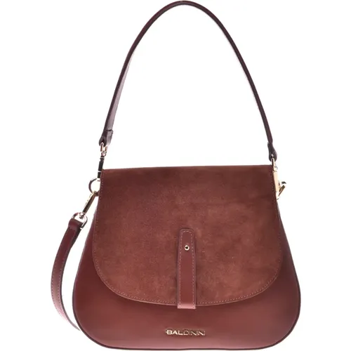 Leather and suede shoulder bag - Baldinini - Modalova