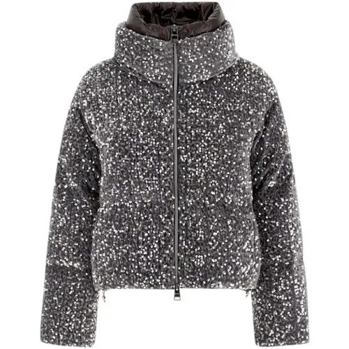 Graue Pailletten Bomberjacke Herno - Herno - Modalova