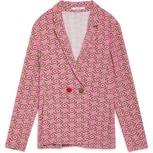 Swirl Print Jersey Jacket , female, Sizes: M - Maliparmi - Modalova