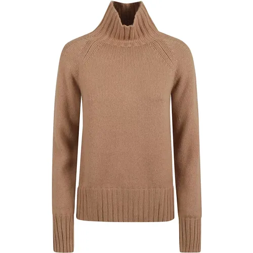 Luxurious Beige High-Neck Sweatshirt , female, Sizes: XS - Max Mara - Modalova