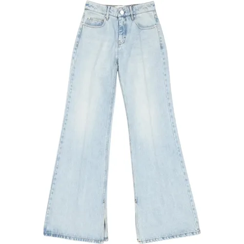 Flare-Jeans in gewaschenem blauem Denim - Ami Paris - Modalova