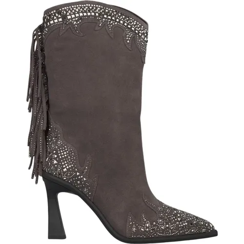 Fringed Half-Boot with Embellishments , female, Sizes: 7 UK, 6 UK, 5 UK, 4 UK, 2 UK - Alma en Pena - Modalova