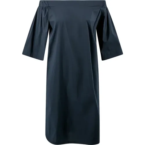 Blaues Baumwoll Off-Shoulder Kleid , Damen, Größe: L - D.Exterior - Modalova