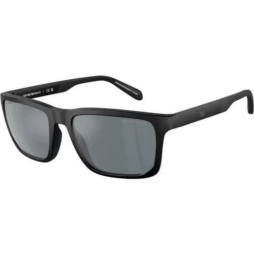 Frame Grey Mirror Lens , male, Sizes: 57 MM - Emporio Armani - Modalova