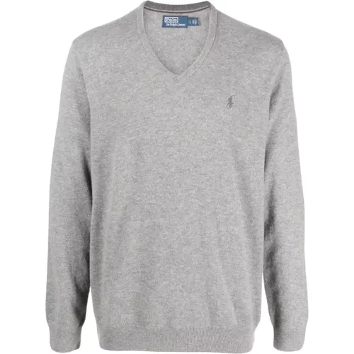 Graue Sweaters LS VN Pp-Long Sleeve-Pullover , Herren, Größe: L - Polo Ralph Lauren - Modalova