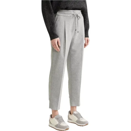 Leichte Flanell-Jogger , Damen, Größe: L - PESERICO - Modalova