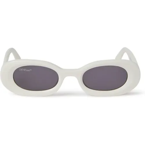 Off , Weiße Sonnenbrille für Frauen , Damen, Größe: 49 MM - Off White - Modalova