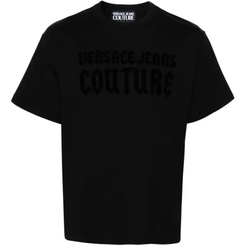 Schwarze T-Shirts & Polos Aw24 , Herren, Größe: 2XL - Versace Jeans Couture - Modalova