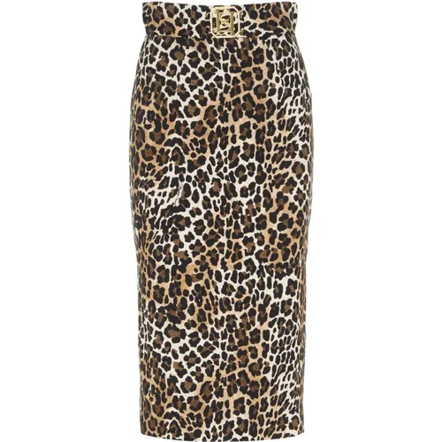 Animalier Print Minirock - Elisabetta Franchi - Modalova