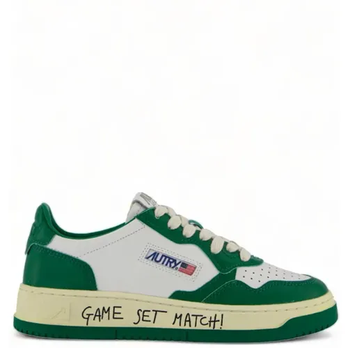 Medalist Game Set Sneakers Weiß Grün , Herren, Größe: 41 EU - Autry - Modalova