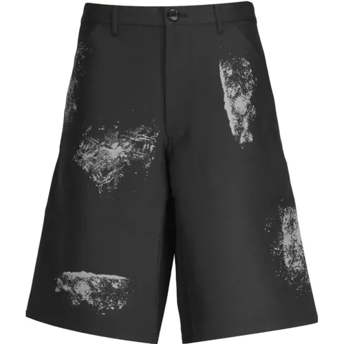 Schwarze Bermuda-Shorts mit Flecken - Comme des Garçons - Modalova