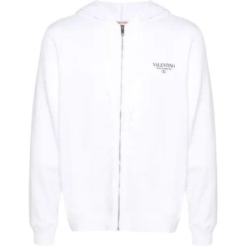 Weiße Kapuzenpullover mit Logo , Herren, Größe: M - Valentino Garavani - Modalova