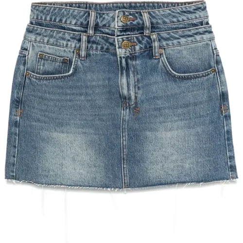 Denim Layered Skirt Indigo , female, Sizes: W26, W27, W25 - Ksubi - Modalova