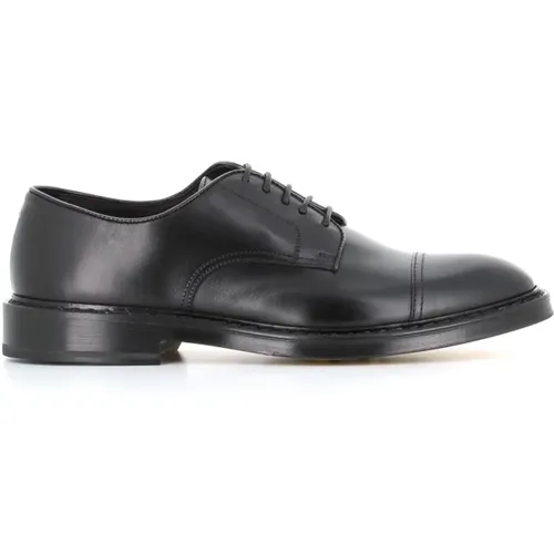 Schwarze Leder Derby Schuhe , Herren, Größe: 41 1/2 EU - Doucal's - Modalova