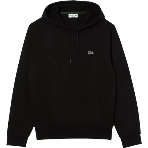 Schwarze Jogger Pullover mit Kapuze , Herren, Größe: 2XL - Lacoste - Modalova