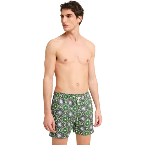 Mediterranean Style Linen Swim Shorts , male, Sizes: 2XL, XL - Peninsula - Modalova