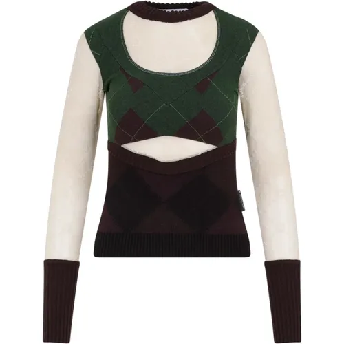 Moon Pattern Crewneck Sweater , female, Sizes: S - Marine Serre - Modalova